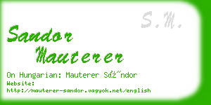 sandor mauterer business card